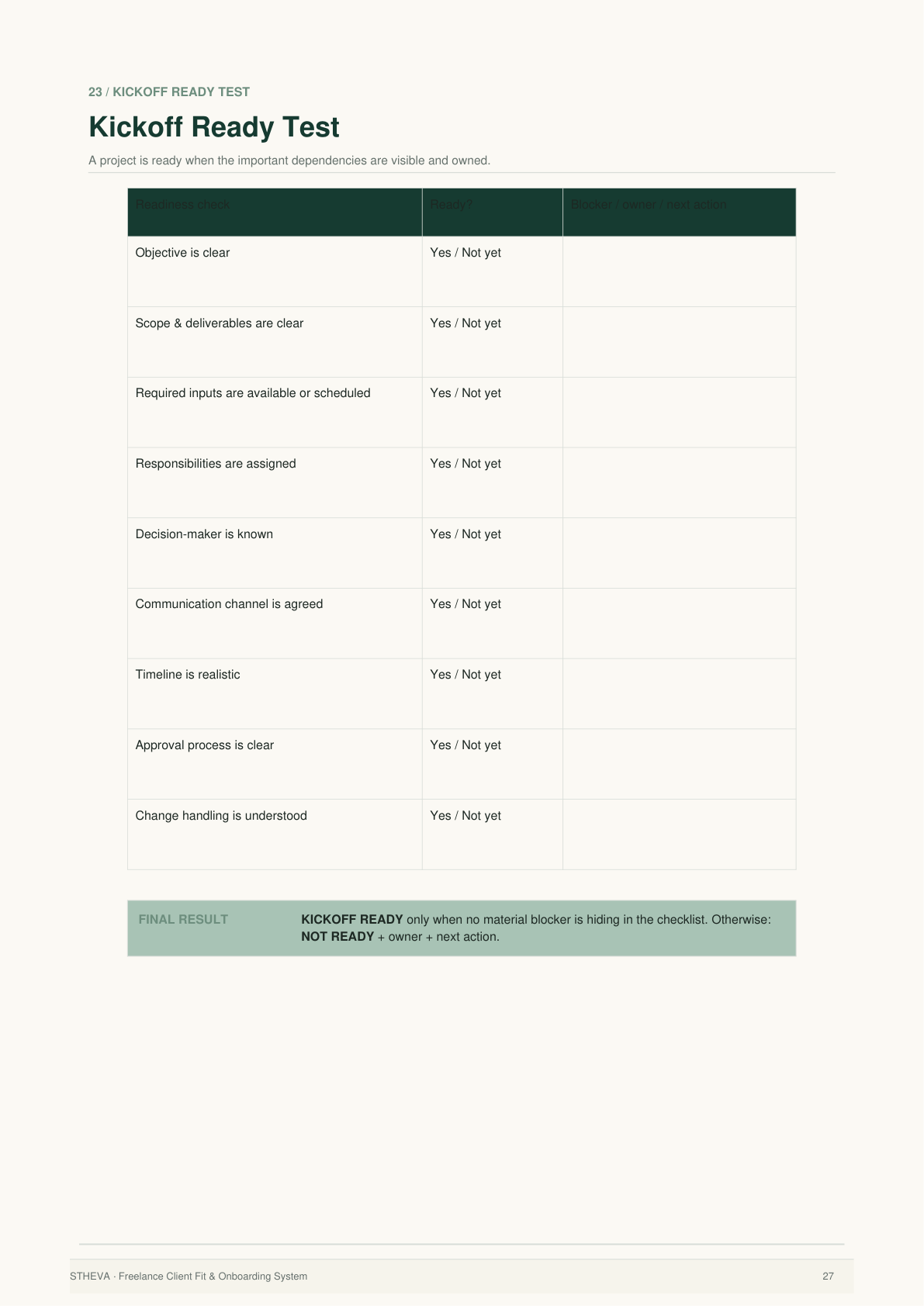 Freelance Client Fit & Onboarding System