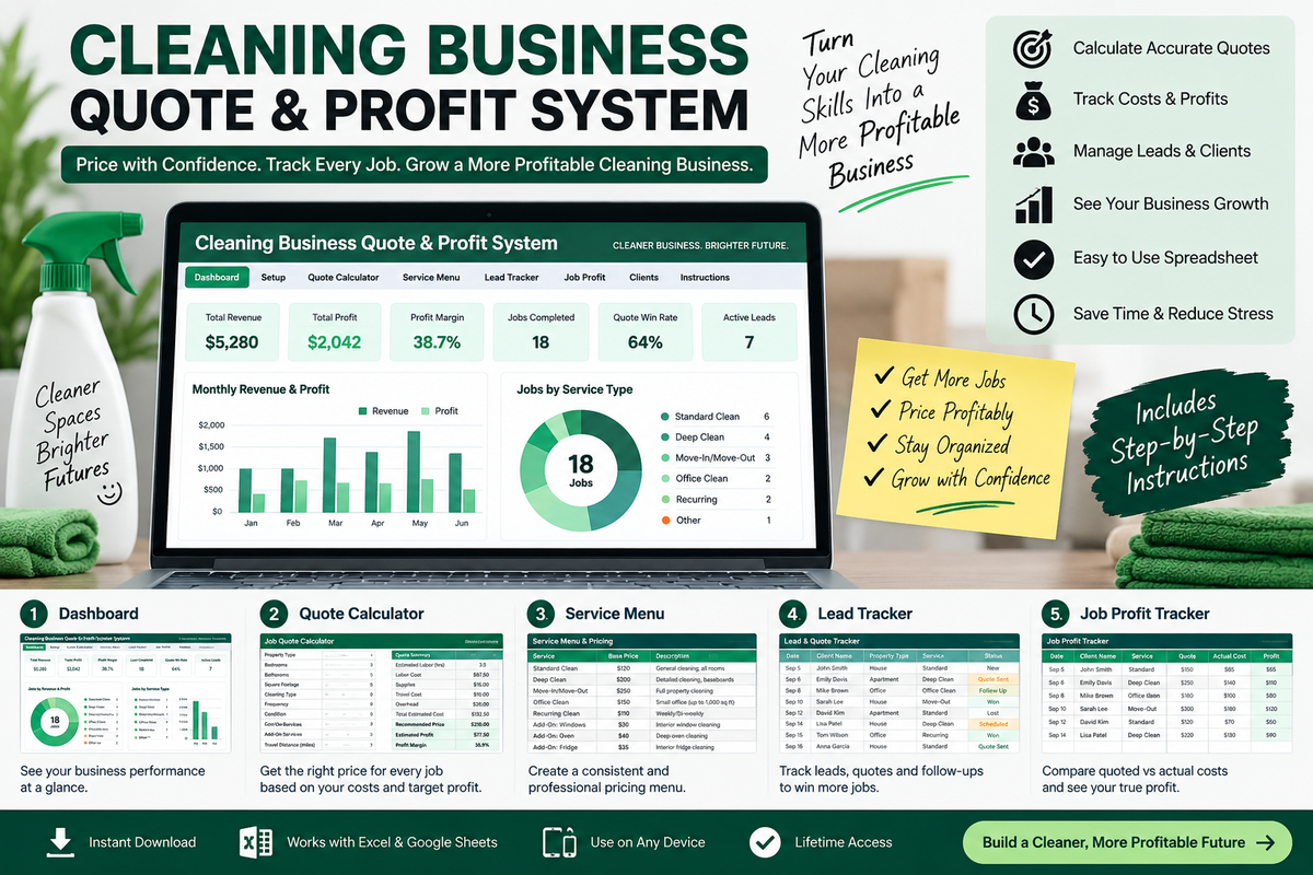 Cleaning Business Quote & Profit System